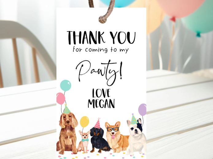 Thank You Cards for your dog birthday party