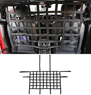 POETRYXIAO Rear Seat Isolation Pet Net, Back Seat Divider for Dog for 2007-2020 Jeep Wrangler JK JL Gladiator JT 2/4 Door(Black)